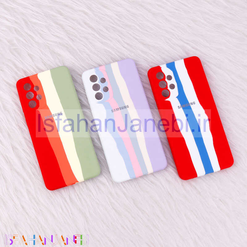 اصفهان جانبی-قاب محافظ لنزدار سیلیکونی اورجینال رنگین کمانی Samsung Galaxy A73