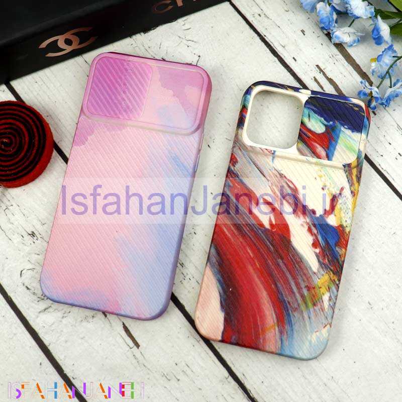 اصفهان جانبی-قاب سیلیکونی محافظ لنزدار کبریتی طرح آبرنگی iPhone 12 Pro Max