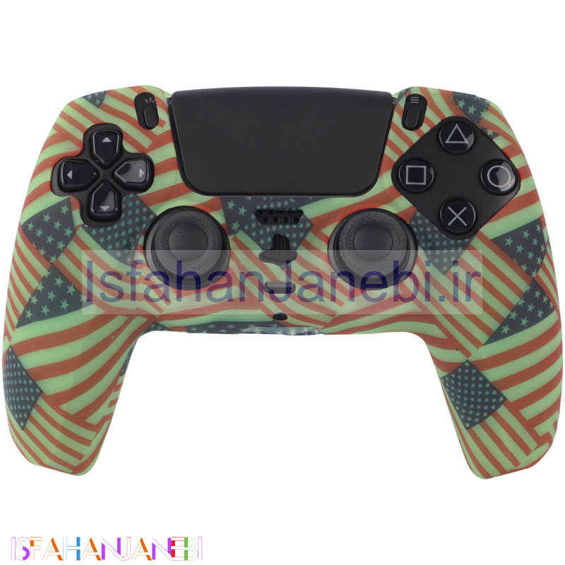اصفهان جانبی-روکش دسته بازی PS5 طرح پرچم آمریکا زمینه سبز