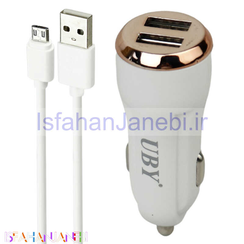اصفهان جانبی-شارژر فندکی فست شارژ UBY U-C02 2.4A 12W + کابل میکرو یو اس بی