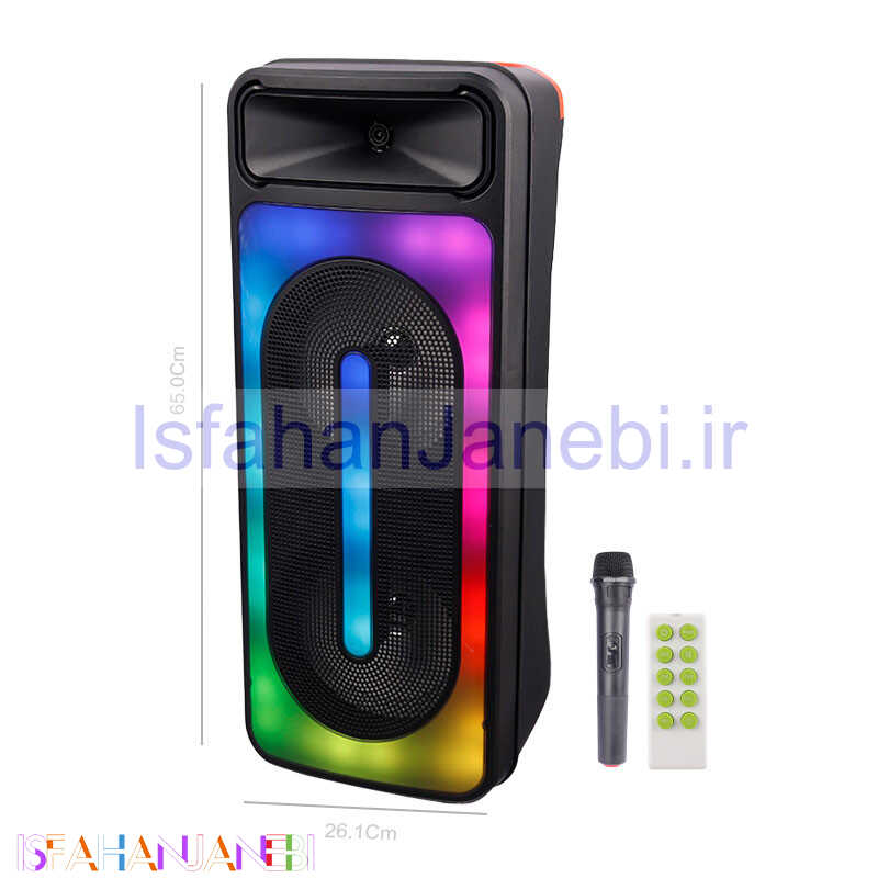 اصفهان جانبی-اسپیکر چمدانی بلوتوثی رم و فلش خور KTS-1762 + میکروفون و ریموت کنترل