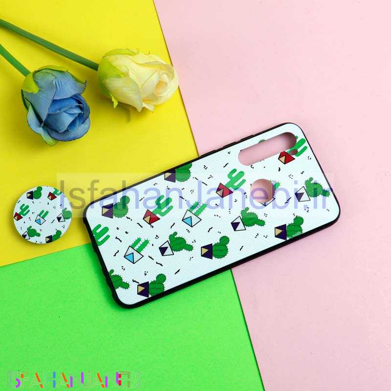 اصفهان جانبی-قاب فانتزی برجسته + پاپ سوکت طرح کاکتوس شیائومی Redmi Note 8 سری D