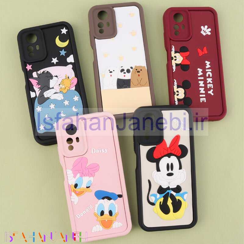 اصفهان جانبی-قاب سولید شیائومی Redmi Note 12S کارتونی برجسته محافظ لنزدار