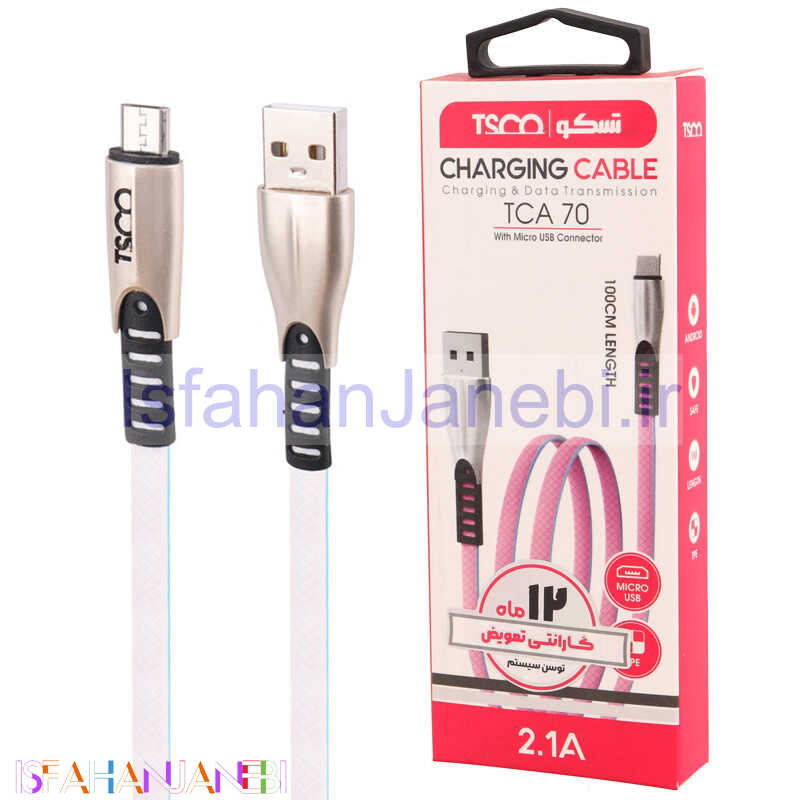 اصفهان جانبی-کابل میکرو یو اس بی TSCO TCA 70 2.1A 1m