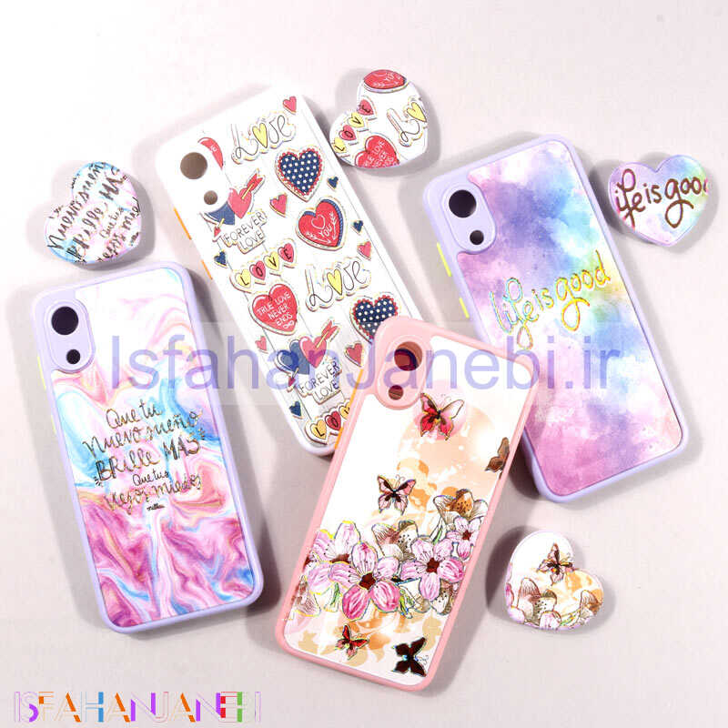 اصفهان جانبی-قاب فانتزی طرحدار محافظ لنزدار + پاپ سوکت قلبی Samsung Galaxy A03 Core