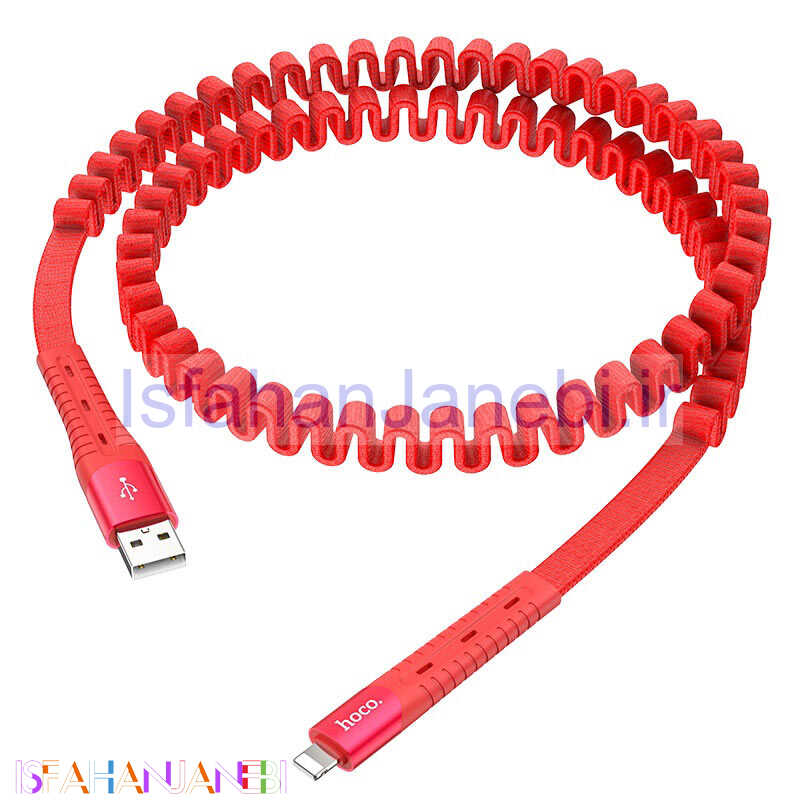 اصفهان جانبی-کابل فنری آیفونی هوکو Hoco U78 2.4A 1.2m (گارانتی 12 ماهه)