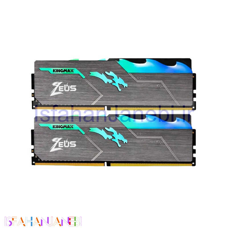 اصفهان جانبی-رم کامپیوتر Kingmax Zeus Dragon RGB DDR4 16GB 3200MHz CL16 Dual