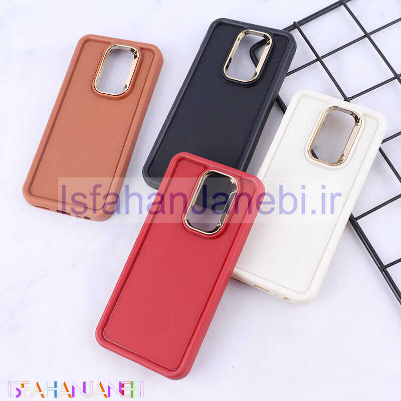 اصفهان جانبی-قاب سولید چرمی شیائومی Redmi 9 / 9 Prime دور محافظ متال