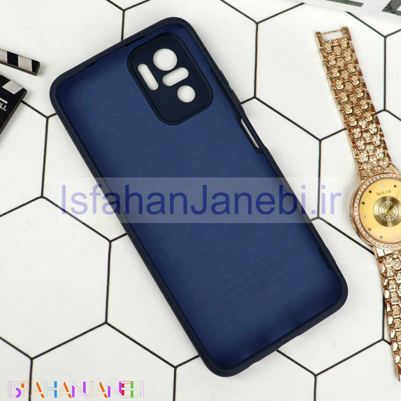 اصفهان جانبی-قاب سیلیکونی محافظ لنزدار Xiaomi Redmi Note 10 سرمه ای تیره