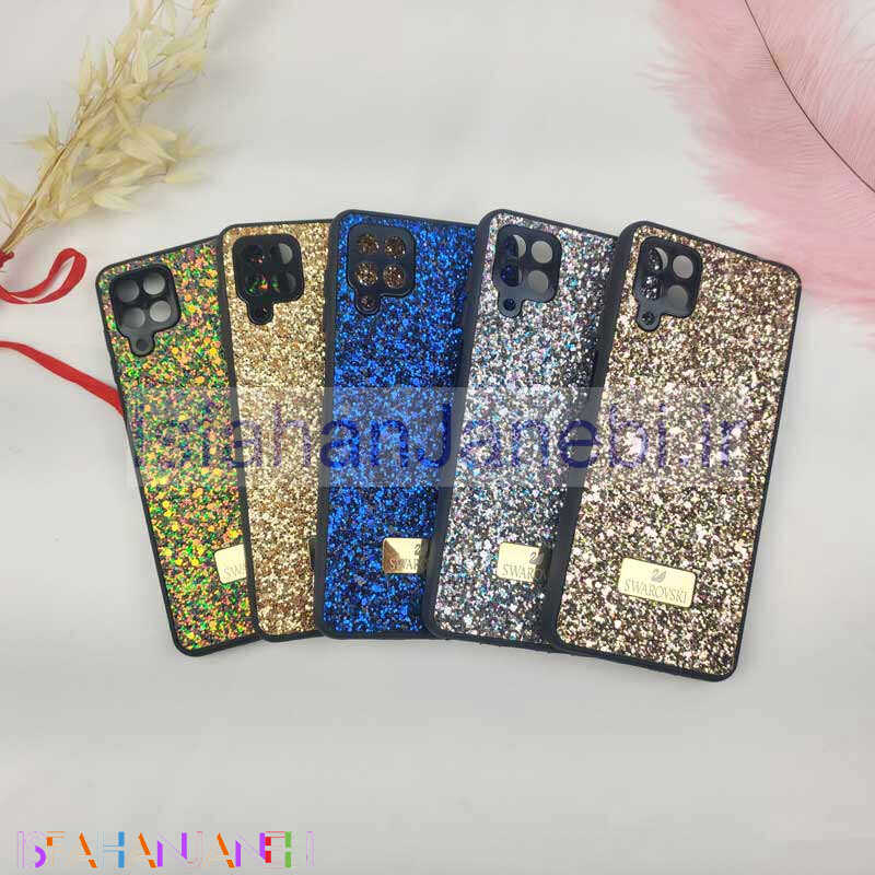 اصفهان جانبی-قاب شاینی Swarovski High Copy محافظ لنزدار Samsung Galaxy A12