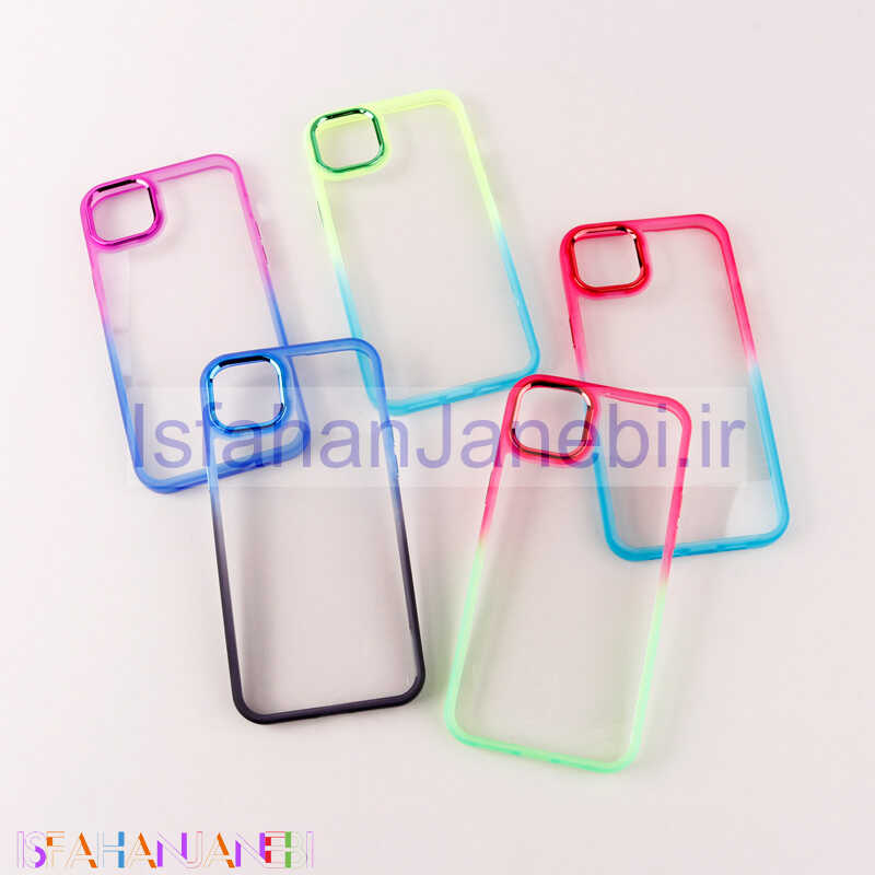 اصفهان جانبی-قاب PC شفاف متال ایرون دو رنگ iPhone 14 Plus