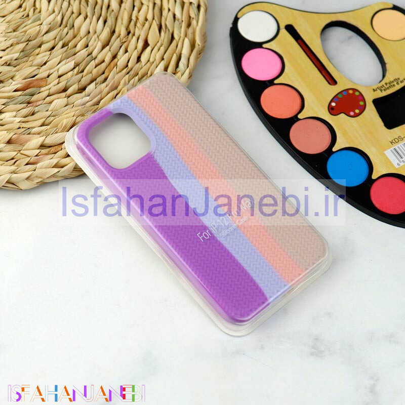 اصفهان جانبی-قاب سیلیکونی رنگین کمانی طرح بافت iPhone 12 Pro Max
