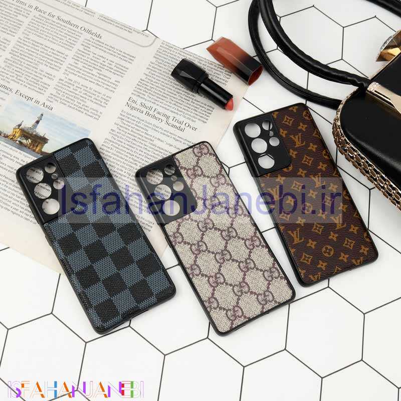 اصفهان جانبی-قاب چرمی لاکچری محافظ لنزدار Samsung S21 Ultra