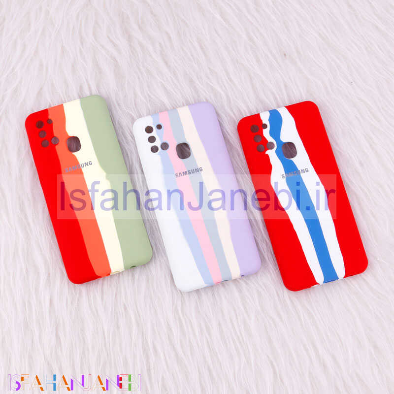 اصفهان جانبی-قاب محافظ لنزدار سیلیکونی اورجینال رنگین کمانی Samsung Galaxy A21s