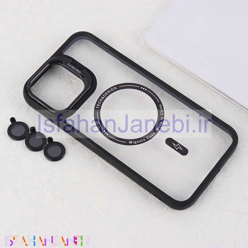 اصفهان جانبی-قاب PC مگ سیف Case.Pro آیفون iPhone 12 Pro Max استندشو با محافظ لنز رینگی