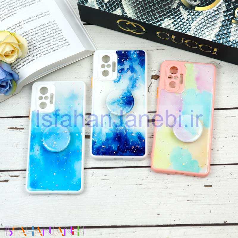 اصفهان جانبی-قاب محافظ لنزدار رزین رنگین کمانی پاپ سوکت دار Xiaomi Redmi Note 10 Pro
