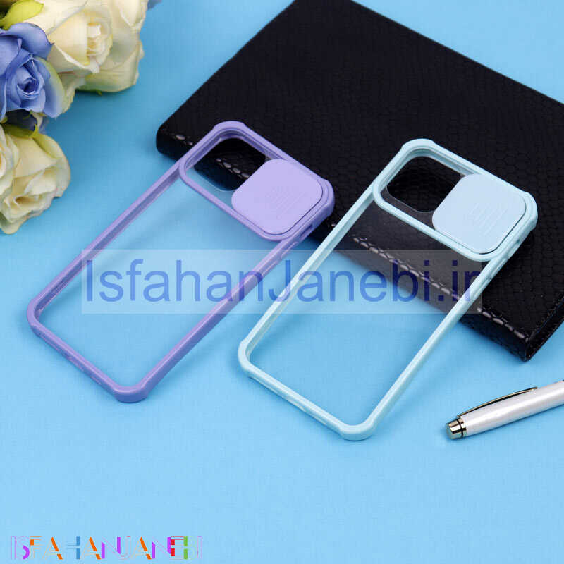 اصفهان جانبی-قاب PC شفاف ضربه گیر محافظ لنزدار کشویی iPhone 11 Pro