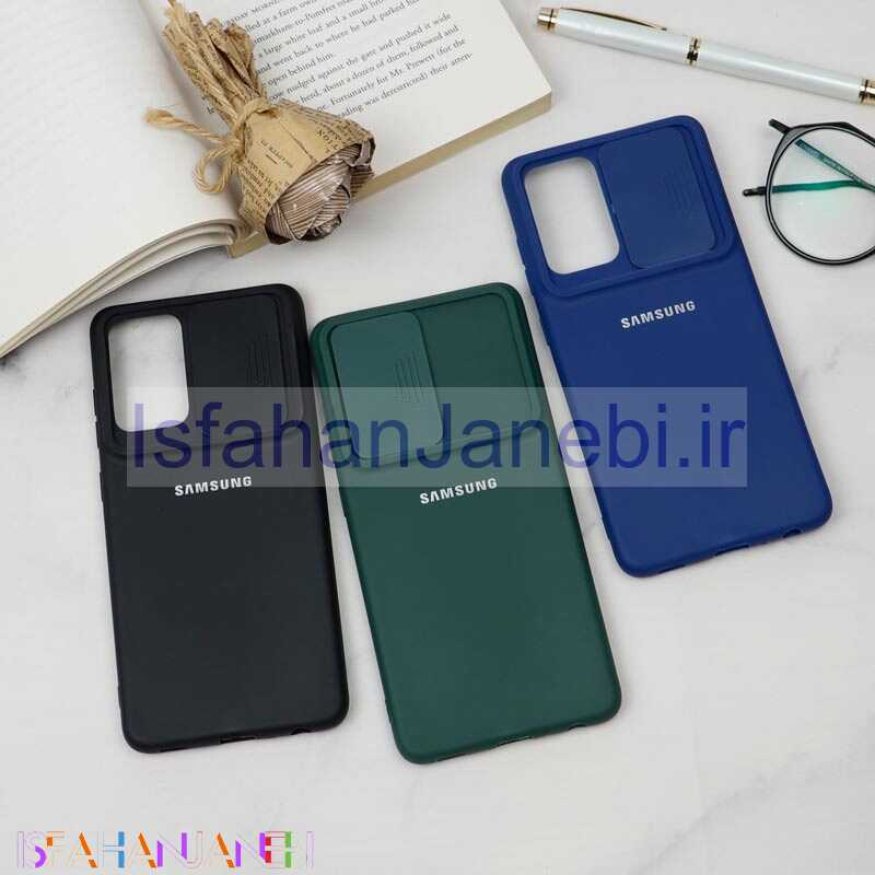 اصفهان جانبی-قاب سیلیکونی TPU محافظ لنزدار کشویی Samsung A52 دارک
