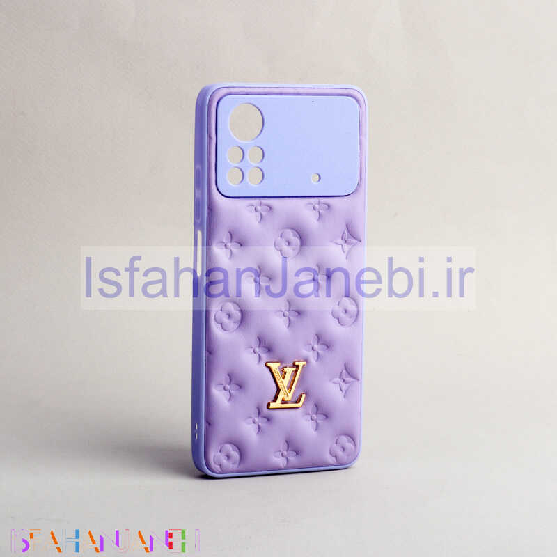اصفهان جانبی-قاب پافر چرمی LV محافظ لنزدار Xiaomi Poco X4 Pro 5G