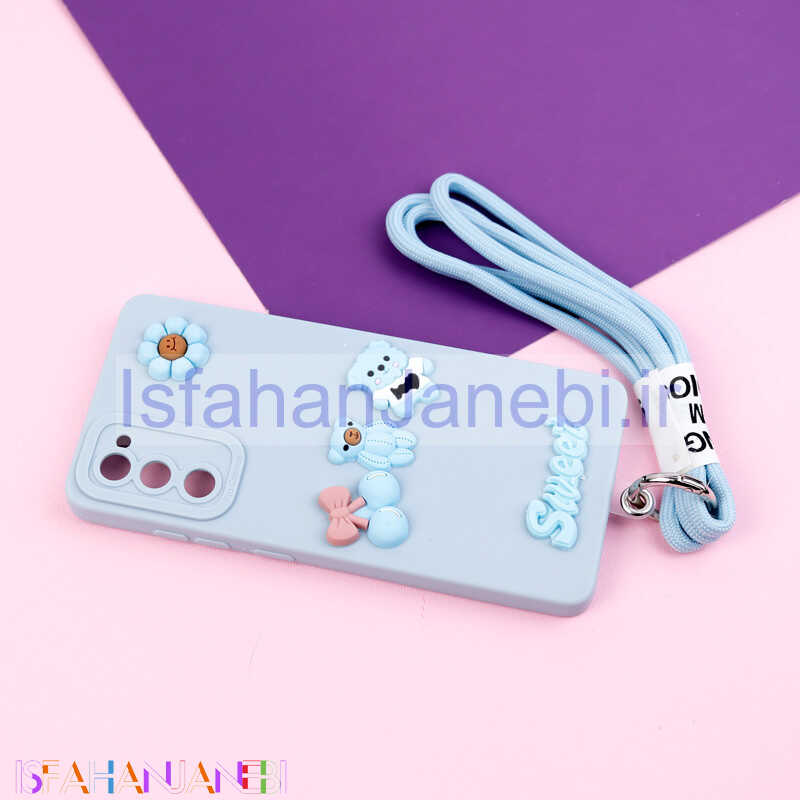 اصفهان جانبی-قاب عروسکی برجسته محافظ لنزدار + بند آویز Samsung Galaxy S20 FE