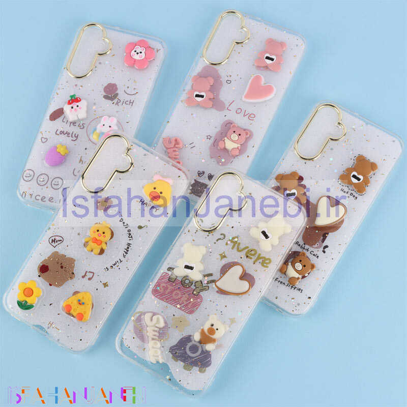 اصفهان جانبی-قاب ژله ای شفاف عروسک برجسته Samsung Galaxy A24 4G