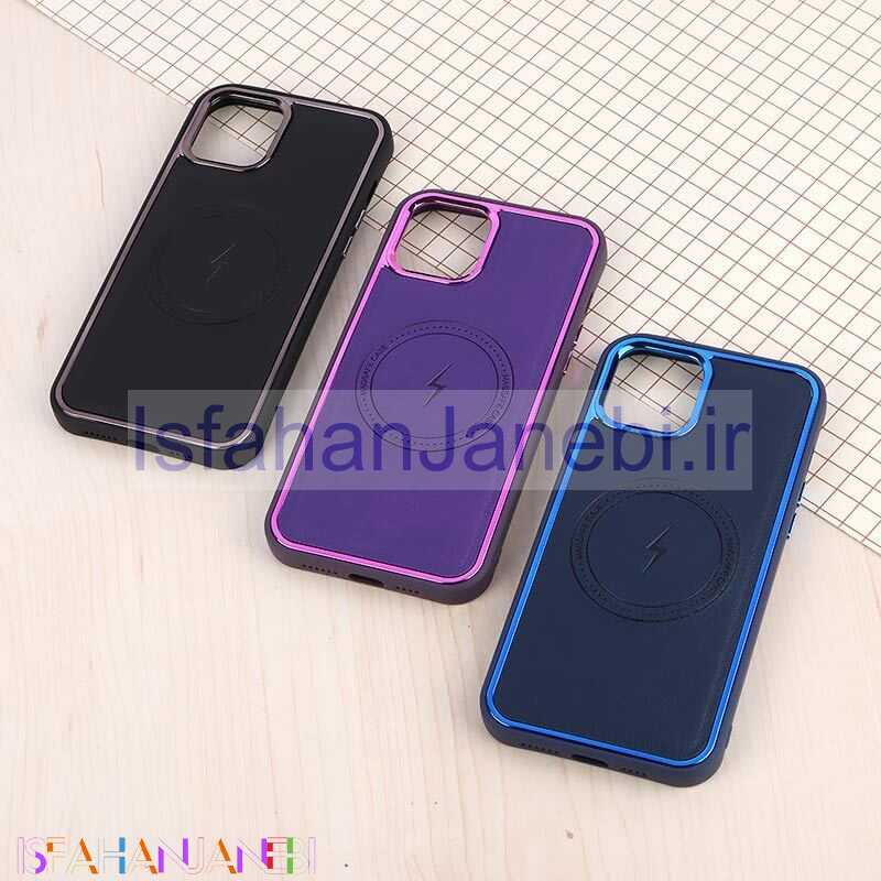 اصفهان جانبی-قاب چرمی مگ سیف آیفون iPhone 12 Pro Max متال ایرون