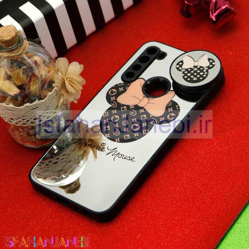 اصفهان جانبی-قاب محافظ لنزدار آینه ای + پاپ سوکت طرح میکی موس Xiaomi Redmi Note 8
