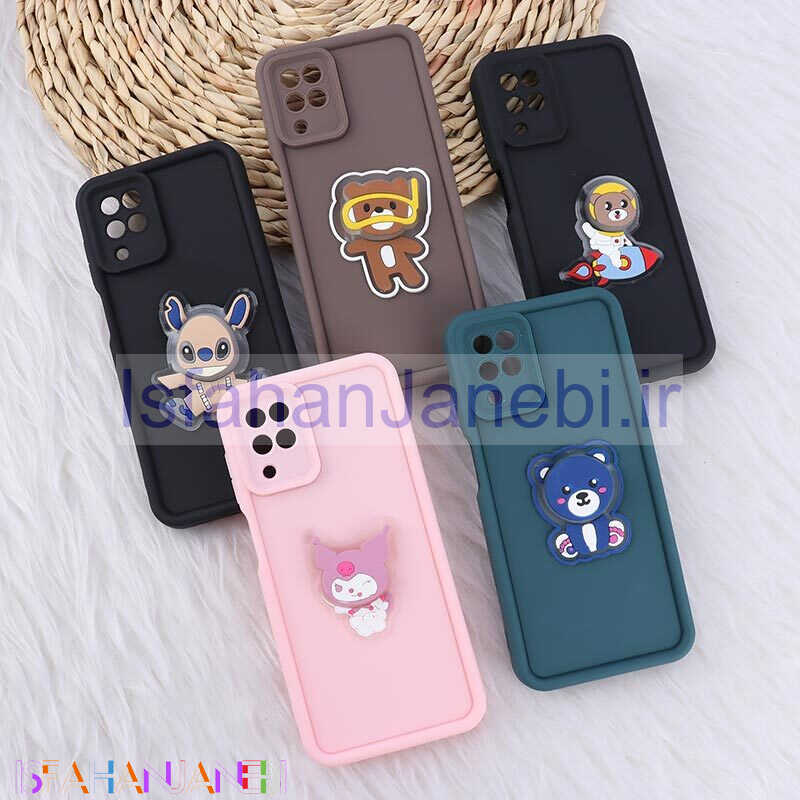 اصفهان جانبی-قاب سولید چراغ دار سامسونگ Galaxy A12 / M12 عروسکی برجسته محافظ لنزدار