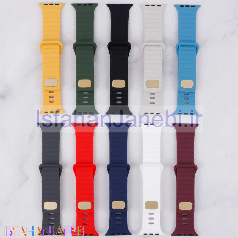 اصفهان جانبی-بند اپل واچ سیلیکونی طرح پافر Watch Band سایز 42/44/45/49 میلی متری