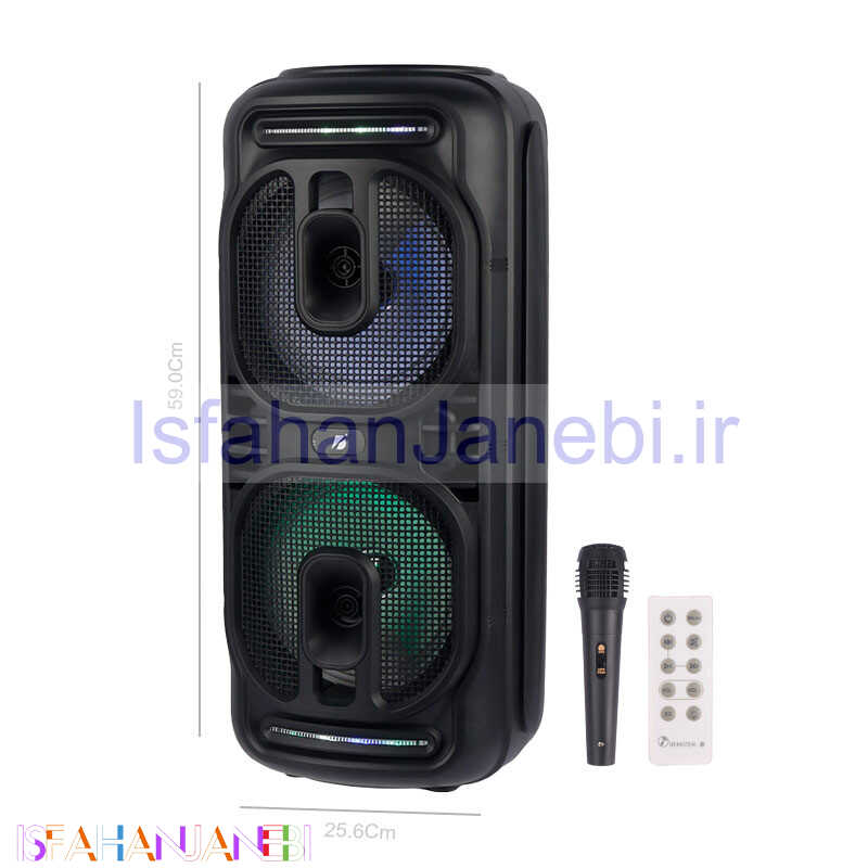 اصفهان جانبی-اسپیکر چمدانی بلوتوثی کی تی اس KTS-1819 + میکروفون و ریموت کنترل