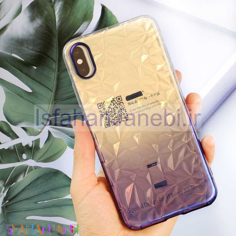 اصفهان جانبی-قاب یخی سه بعدی iPhone XS Max بنفش تیره
