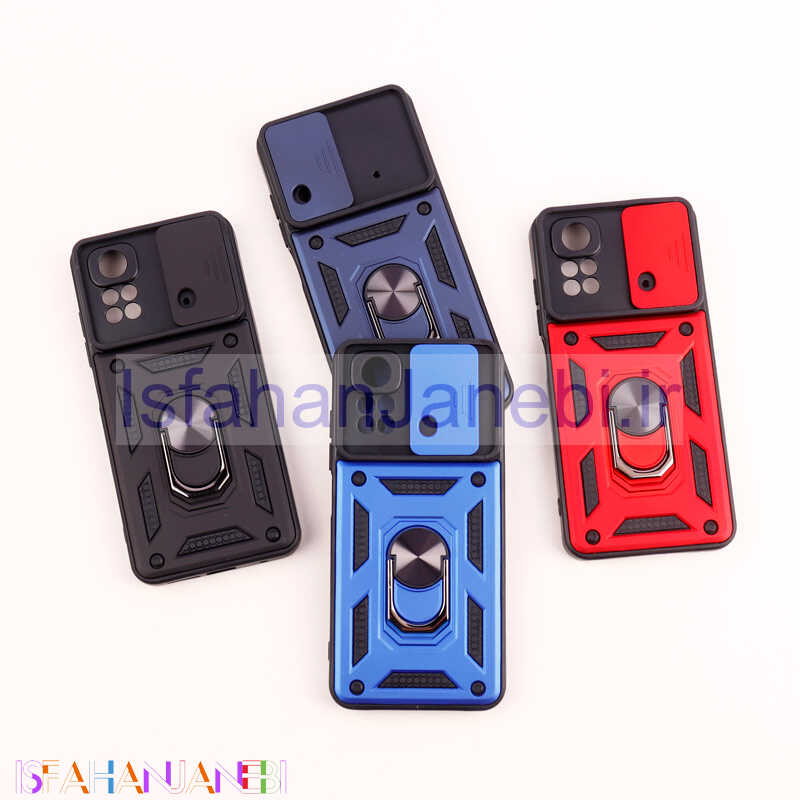 اصفهان جانبی-قاب ضد ضربه محافظ لنزدار کشویی هولدر دار بتمن Xiaomi Poco M4 Pro