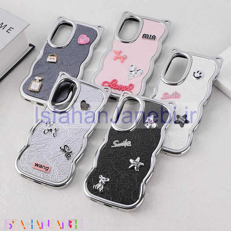 اصفهان جانبی-قاب چرمی موج دار سامسونگ Galaxy A16 4G / A16 5G برجسته گوش دار