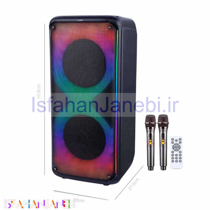 اصفهان جانبی-اسپیکر چمدانی بلوتوثی برودو BTS-1910 + میکروفون و ریموت کنترل