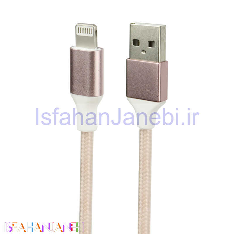 اصفهان جانبی-کابل کوتاه آیفونی روکش دار سر فلزی