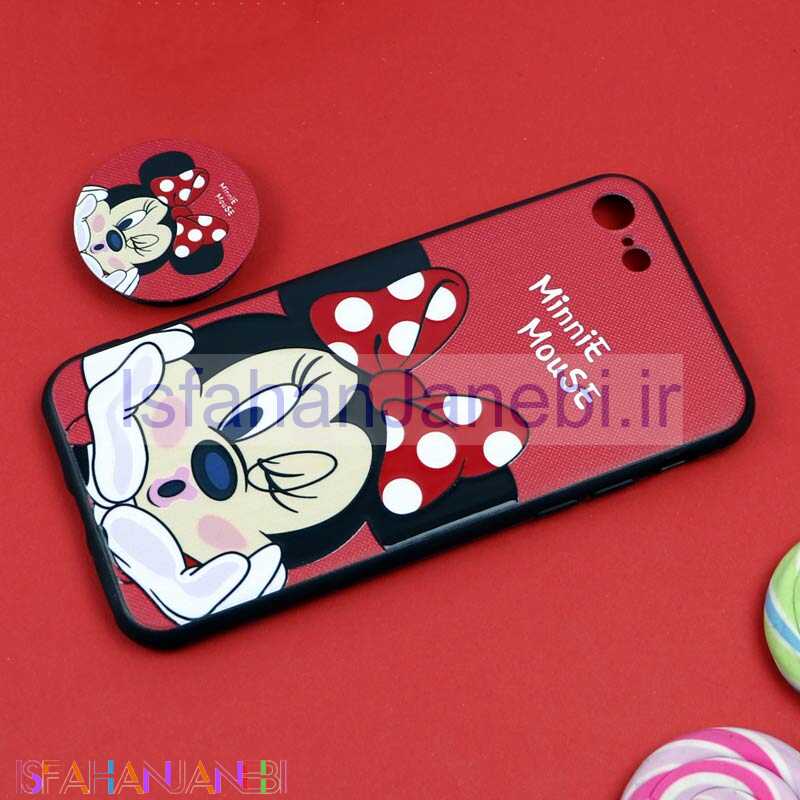 اصفهان جانبی-قاب فانتزی برجسته + پاپ سوکت طرح میکی موس iPhone 7/8 سری D