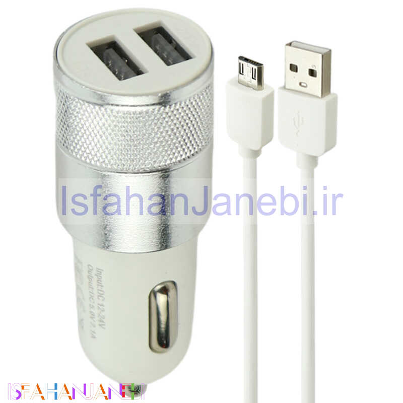 اصفهان جانبی-شارژر فندکی فست شارژ Universal Unipha B 2.1A + کابل میکرو یو اس بی