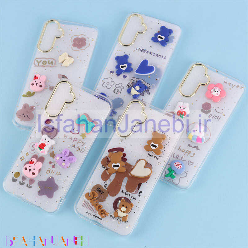 اصفهان جانبی-قاب ژله ای شفاف عروسک برجسته Samsung Galaxy A34