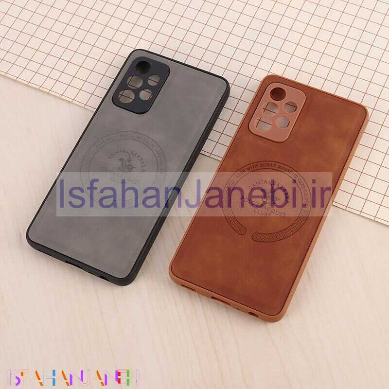 اصفهان جانبی-قاب چرمی Polo & Racquet Club سامسونگ Galaxy A52 / A52s طرح مگ سیف محافظ لنزدار