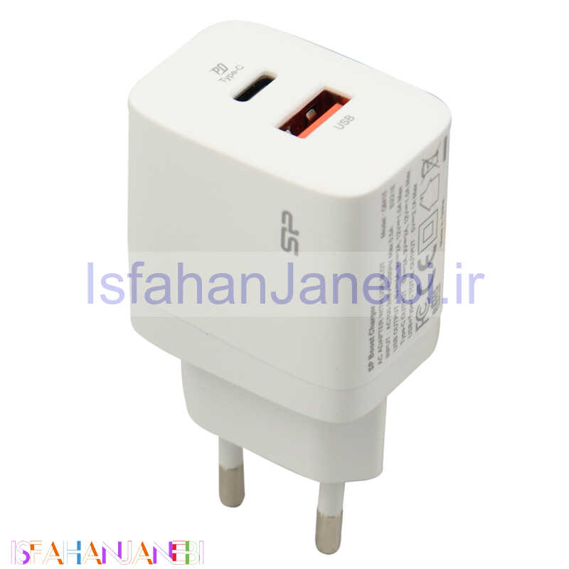 اصفهان جانبی-کلگی فست شارژ Silicon Power QM15 2Port 3A QC 3.0 PD 18W