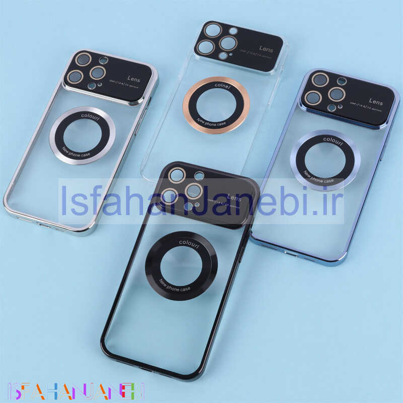 اصفهان جانبی-قاب PC مگ سیف Q Series آیفون iPhone 13 Pro Max محافظ لنزدار