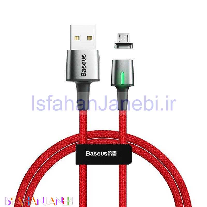 اصفهان جانبی-کابل مگنتی میکرو یو اس بی Baseus Zinc Magnetic CAMXC-B 1.5A 2m