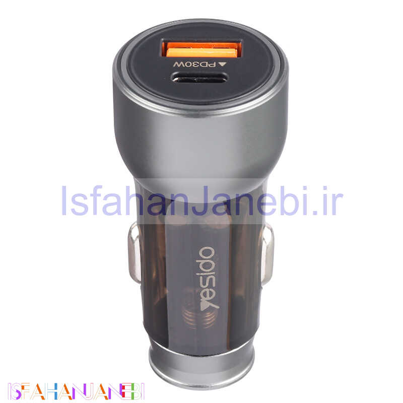 اصفهان جانبی-شارژر فندکی فست شارژ Yesido Y49 QC3.0 PD 3A 30W