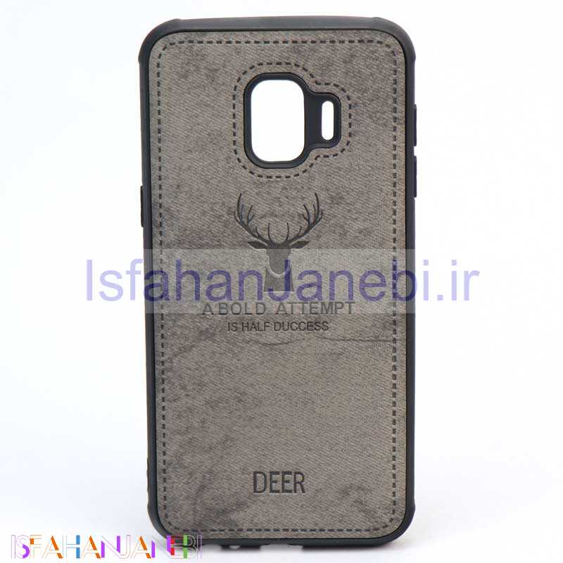 اصفهان جانبی-قاب چرمی طرح گوزن Samsung J2 Core خاکستری