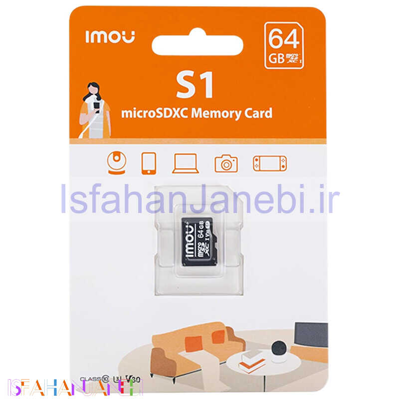 اصفهان جانبی-رم میکرو 64 گیگ آیمو Imou S1 V30 U3 C10 100MB/s