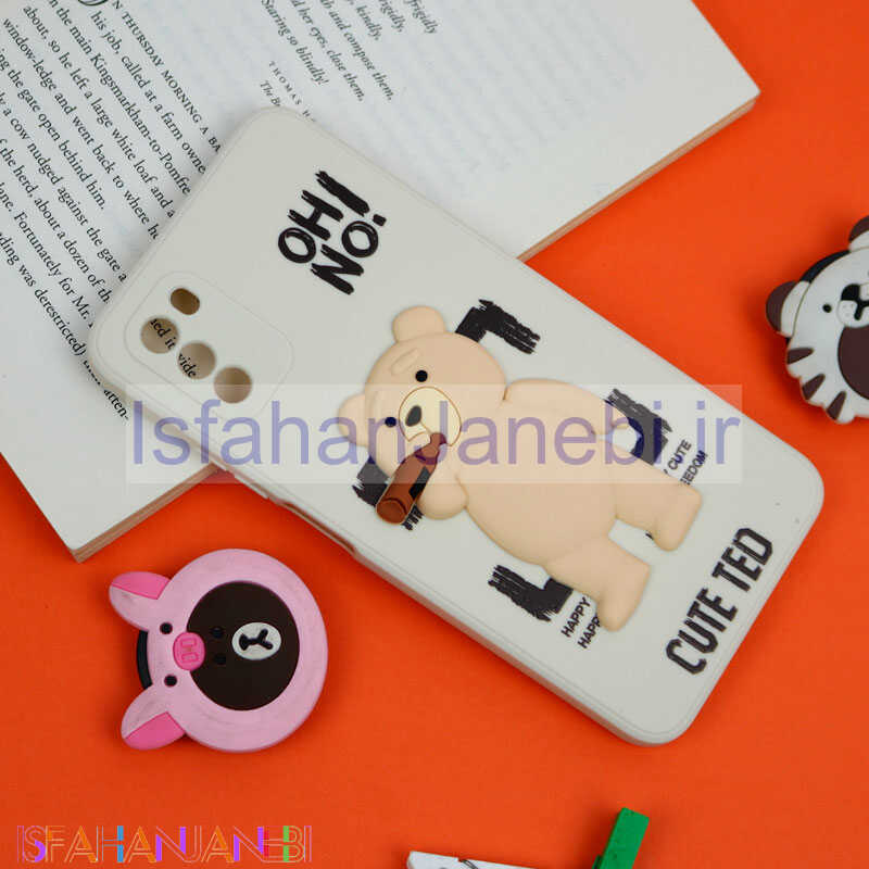 اصفهان جانبی-قاب سیلیکونی خرس TED محافظ لنزدار Xiaomi Poco M3