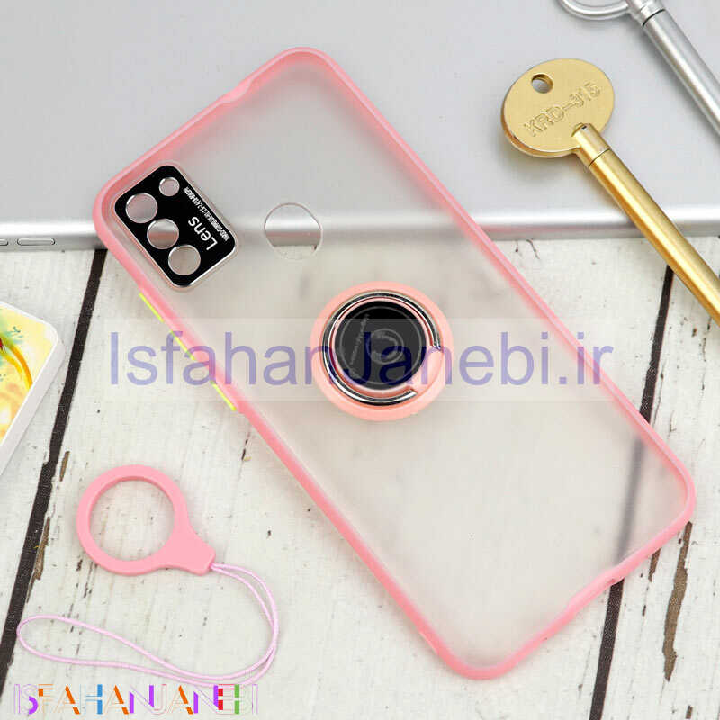 اصفهان جانبی-قاب مات محافظ لنزدار فلزی + هولدر و آویز حلقه ای Samsung Galaxy A11