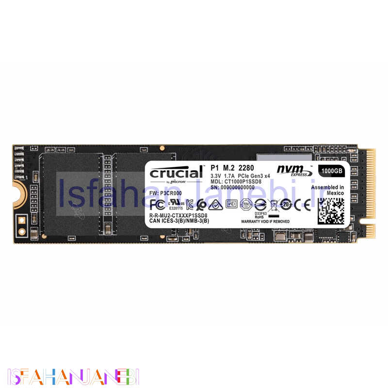 اصفهان جانبی-حافظه SSD کروشیال Crucial P1 1TB M.2