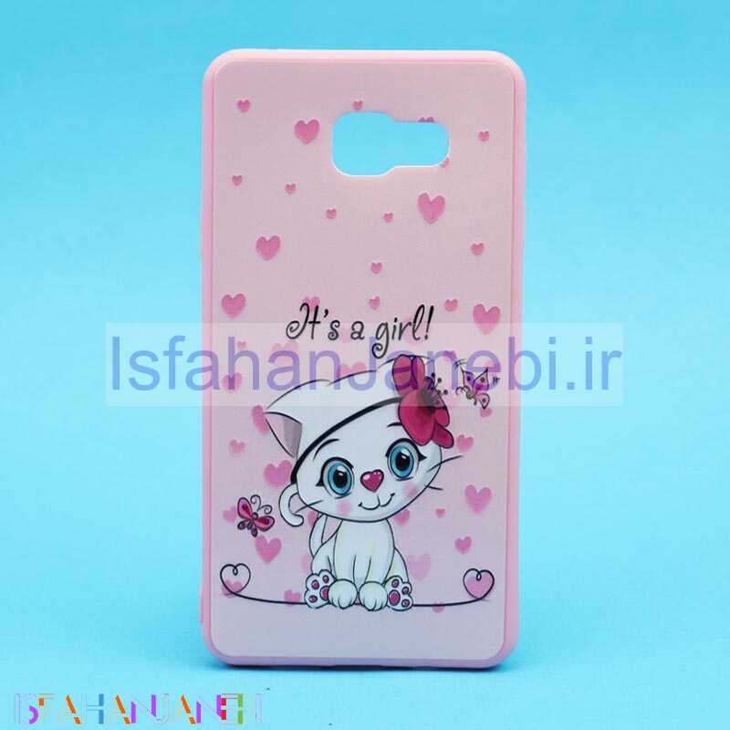 اصفهان جانبی-قاب فانتزی برجسته صورتی طرح کارتونی سامسونگ A7 2016