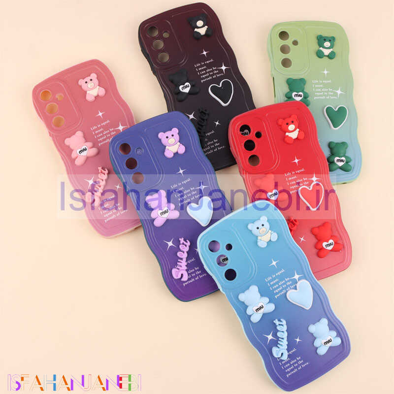 اصفهان جانبی-قاب رنگی مات عروسک برجسته محافظ لنزدار Samsung Galaxy A24 4G